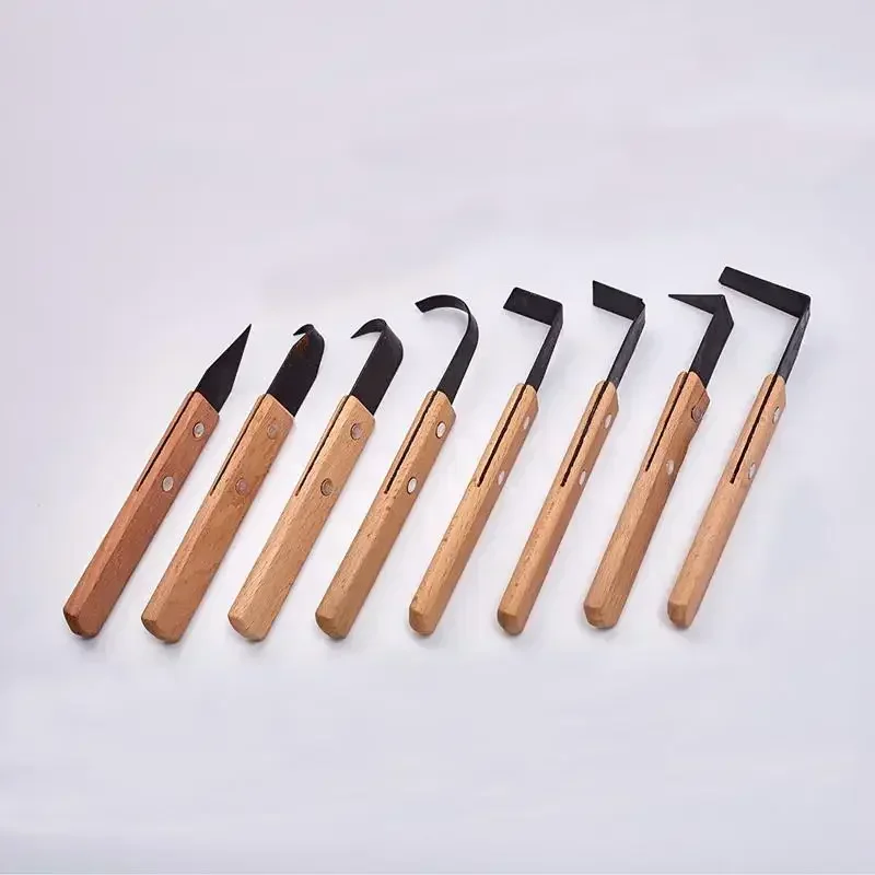 High-quality 8-Piece Stainless Steel Sculpture Carving Toolset with Comfortable Wooden Handles image 3