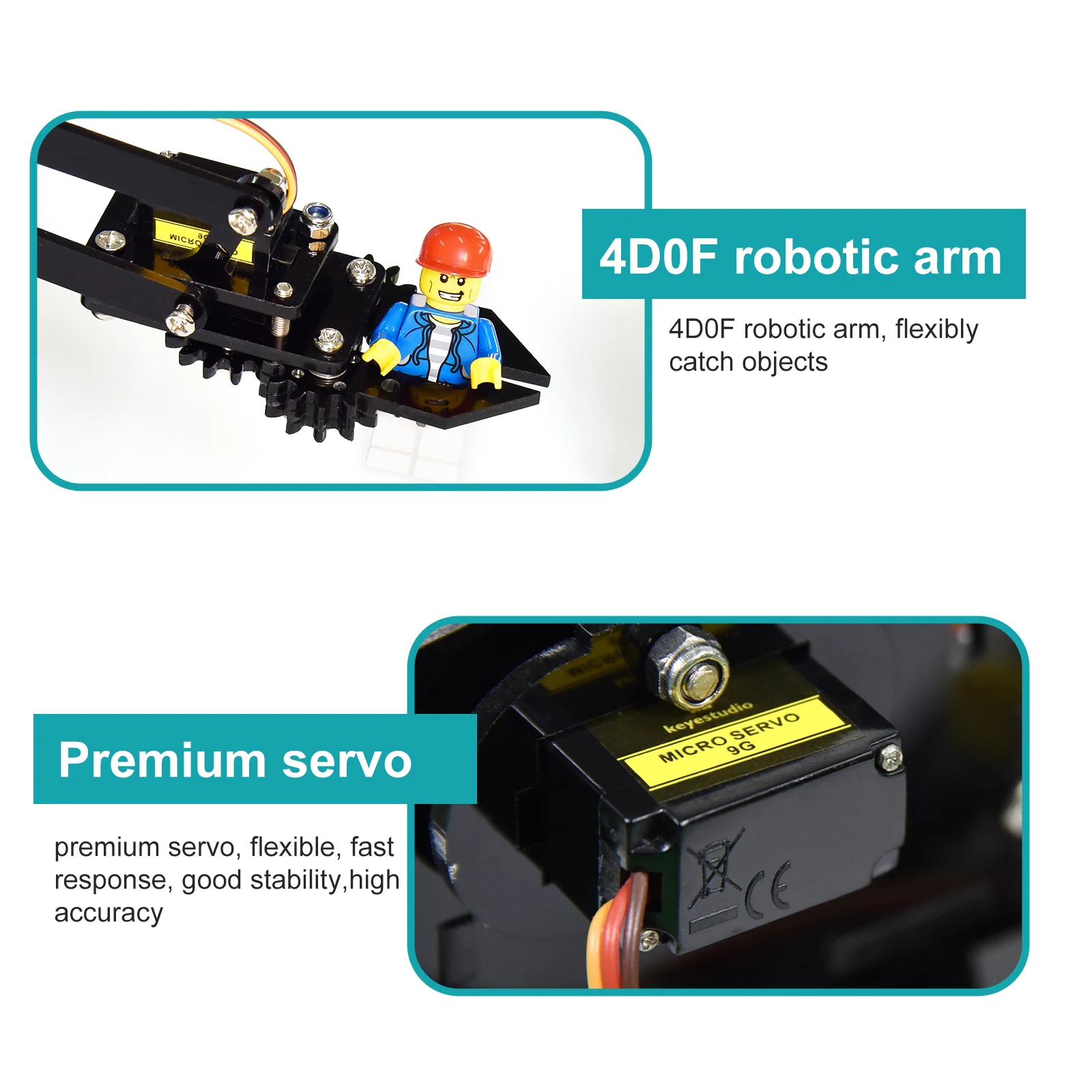 High-quality Keyestudio STEM  4DOF Robot Arm Kit  Mechanical Arm Claw Kit PS2 Control For Arduino Robot Arm Kit DIY Programming Robot image 5