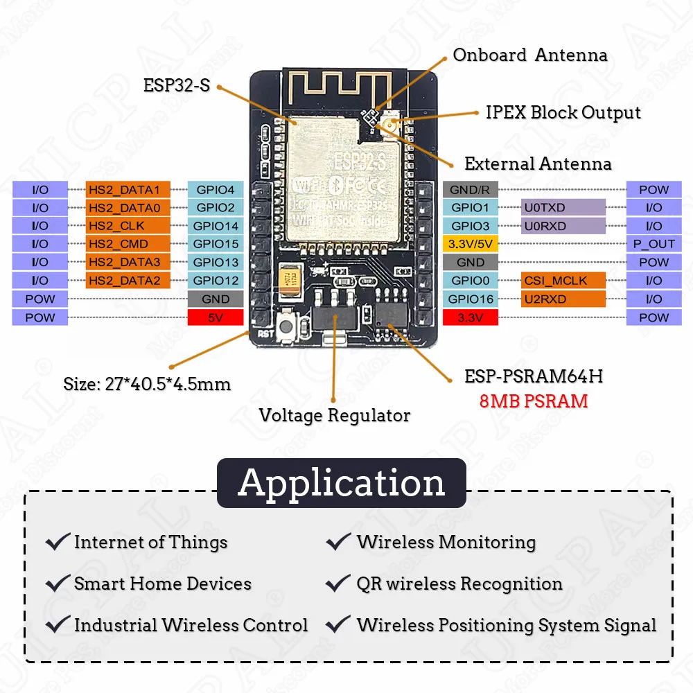 High-quality ESP32 CAM WiFi Bluetooth Night Vision Camera Module Kit 2.4 GHz image 3